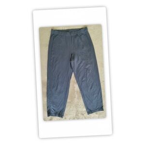 EILEEN FISHER Pants L Pull-On Stretch Jersey Organic Cotton Straight Gray (READ)